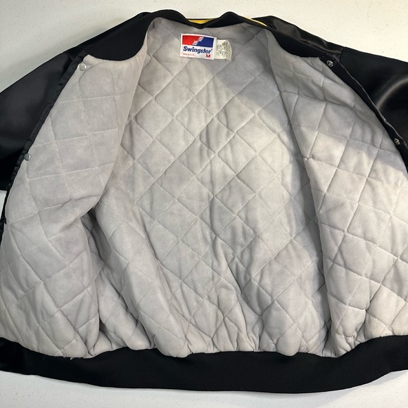 Vintage Pittsburgh Penguins Jacket 1980s Swingster Men’s medium Black Vtg 80s - Picture 6 of 7